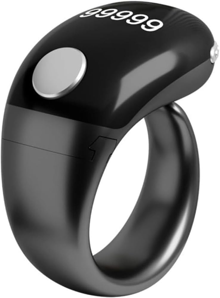 S7 Pro Smart Digital Tasbih Ring | 3-in-1 Adjustable Size Zikr Counter with Prayer Reminder | Ziqrkart