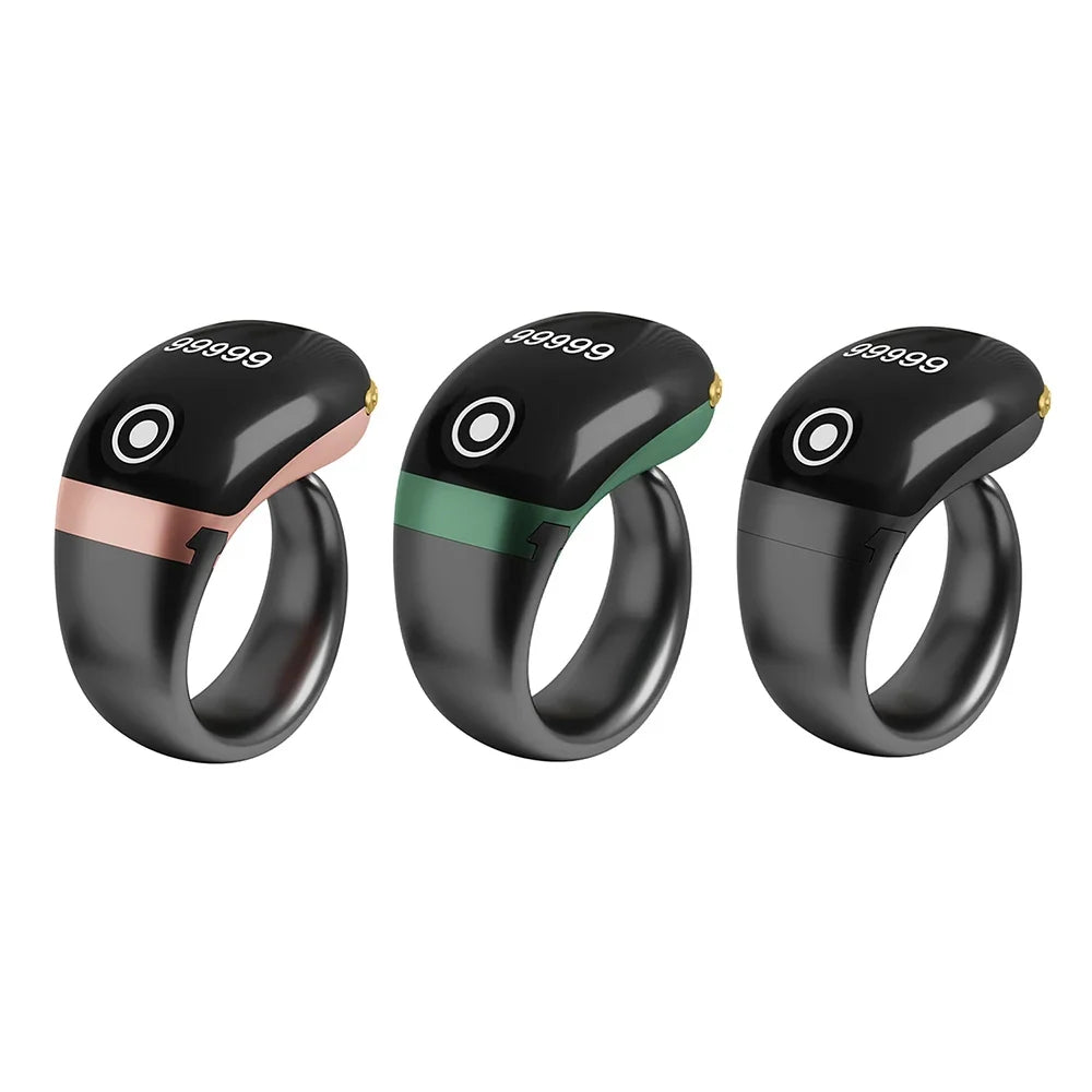 S7 Pro Smart Digital Tasbih Ring | 3-in-1 Adjustable Size Zikr Counter with Prayer Reminder | Ziqrkart